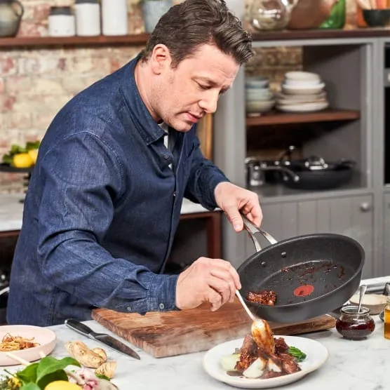 Jamie Oliver Cooks Classics Hard Anodised Non-Stick Cookware Set, 9 Piece H9125S44