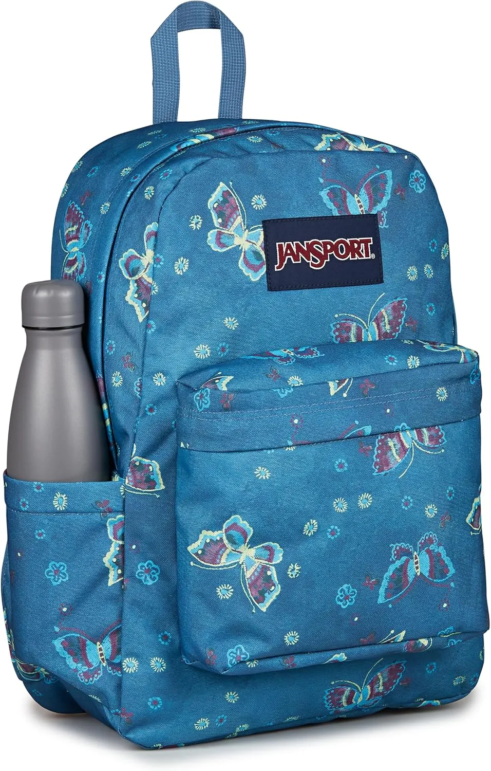 JanSport SuperBreak Plus Backpack with Padded 15-inch Laptop Sleeve and Integrated Bottle Pocket - Spacious and Durable Daypack for Work and Travel - Butterfly Baddie