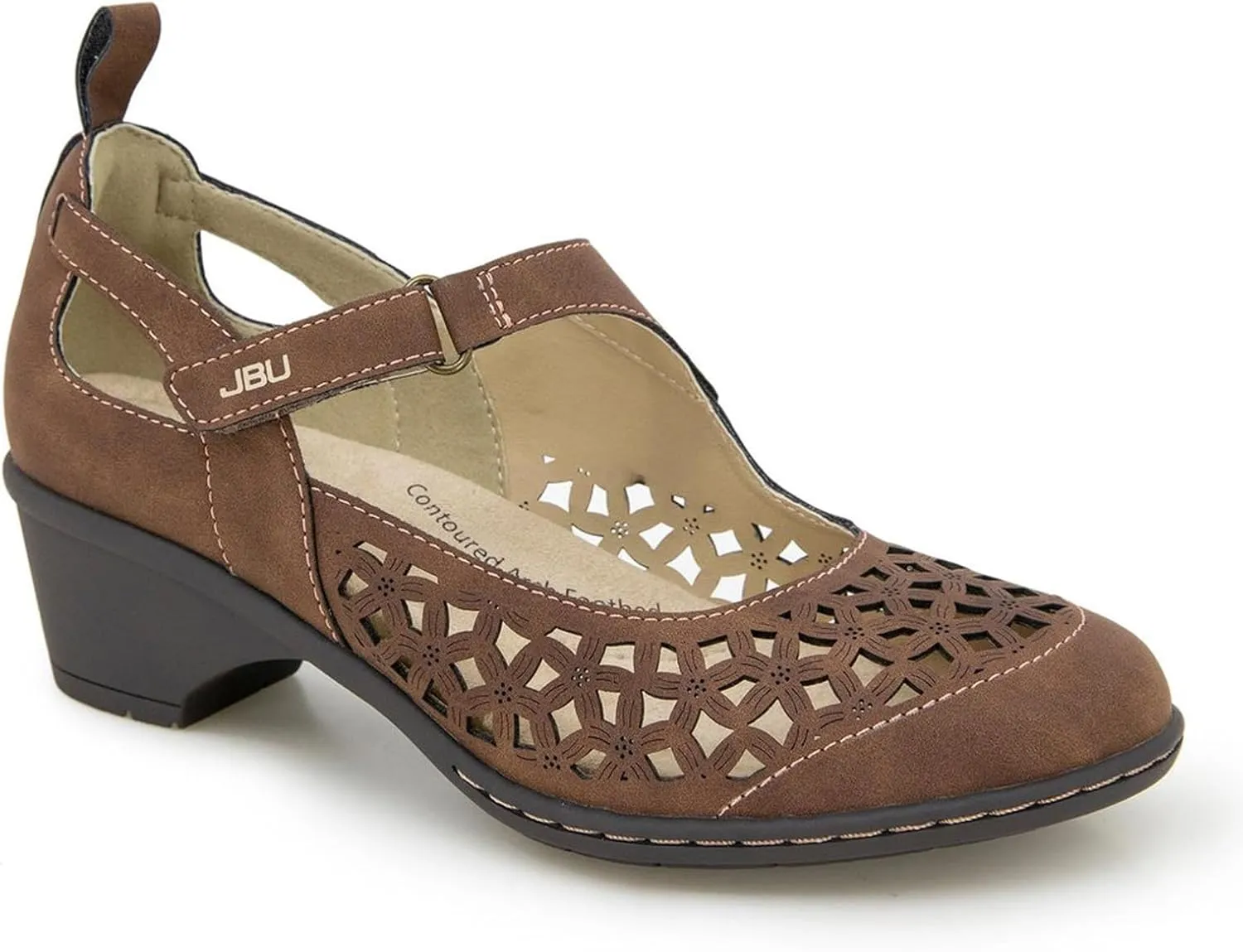 JBU Jolene Women's Comfort Casual Adjustable Ankle Strap Pump