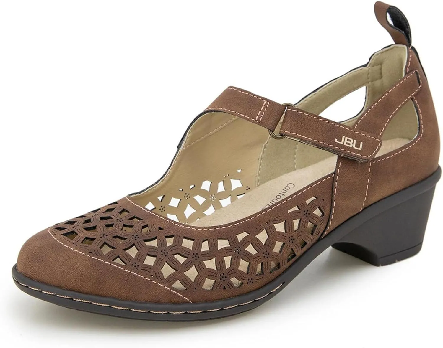 JBU Jolene Women's Comfort Casual Adjustable Ankle Strap Pump