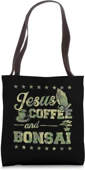 Jesus Coffee And Bonsai Tote Bag
