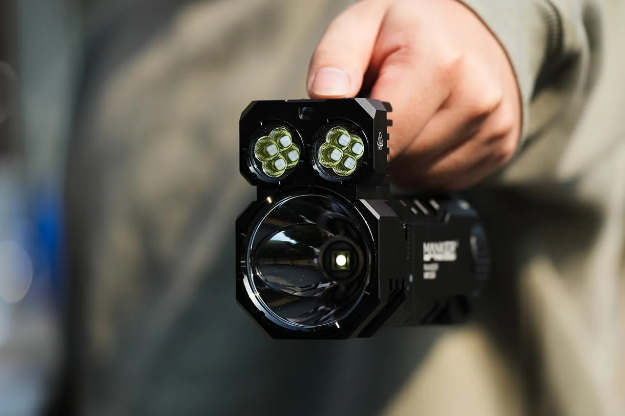 JETBeam MK39 Brightest Flashlight 25000 Lumens,5 Modes Handheld Spotlight Waterproof Zoomable Flash Light,30 Different Brightness Level,Beam Range 1120 Meters,for Outdoor, Emergency and Caving﻿