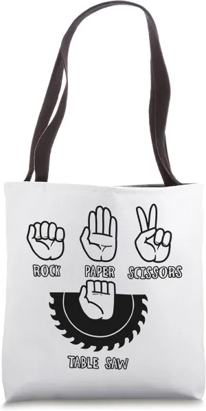 Joiner Scissors Rock Paper Craftsman Game Hands Carpenter Tote Bag
