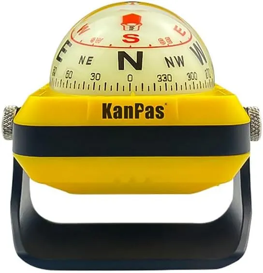 KanPas V-39-L Dashboard Ball Compass for Car with Double Dials Luminous Capsule Adjustable Holder