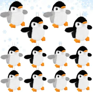 Kasyat 12 Pieces Mini Plush Penguin Stuffed Toys Animal, Cute Small Baby Penguin Stuffed Doll Keyholder Bag Pendant Birthday Party Favor Present for Mother's Day Boys Girls Gifts(Classic Style)