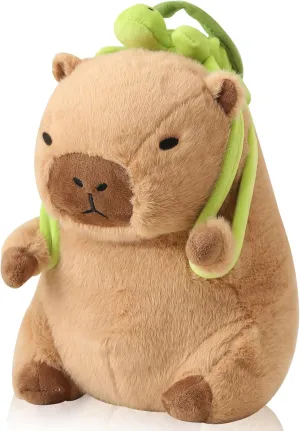 Kawaii Cute Capybara Plush with Turtle Backpack Soft Capybara Stuffed Animal Capybara Plush Pillow Toy Birthday Gifts for Kids Boys Girls 12 inch