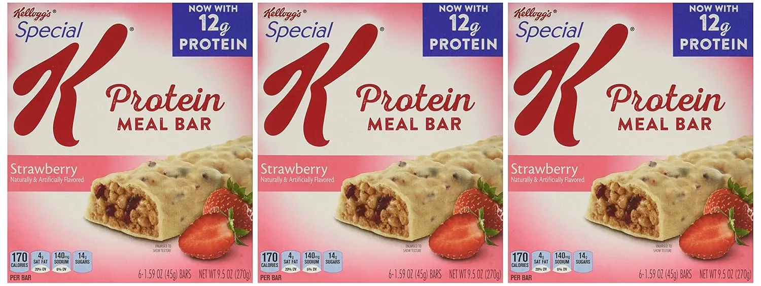 Kellogg's Special K Protein Meal Bars, Strawberry, 6 Count Box (Pack of 3)