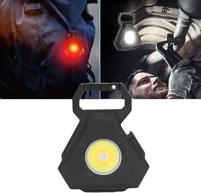 Keychain Flashlight 500 Lumens Portable Bottle Opener 7 Lights Modes USB Charging COB Keychain with Magnet Base for Fishing Walking Camping