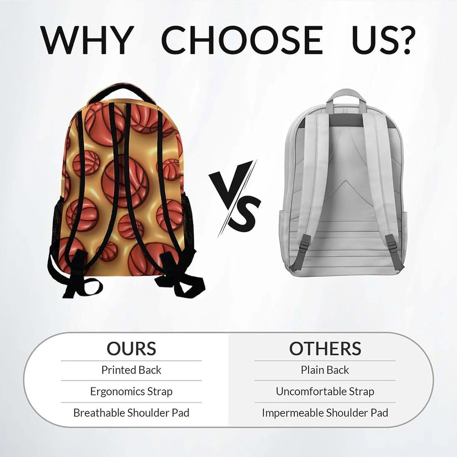 Kid Backpack for Boys - 17 Inch Basketball School Backpack - Large Capacity, Durable, Lightweight - 2D Orange Bookbag for School, Travel and Camp