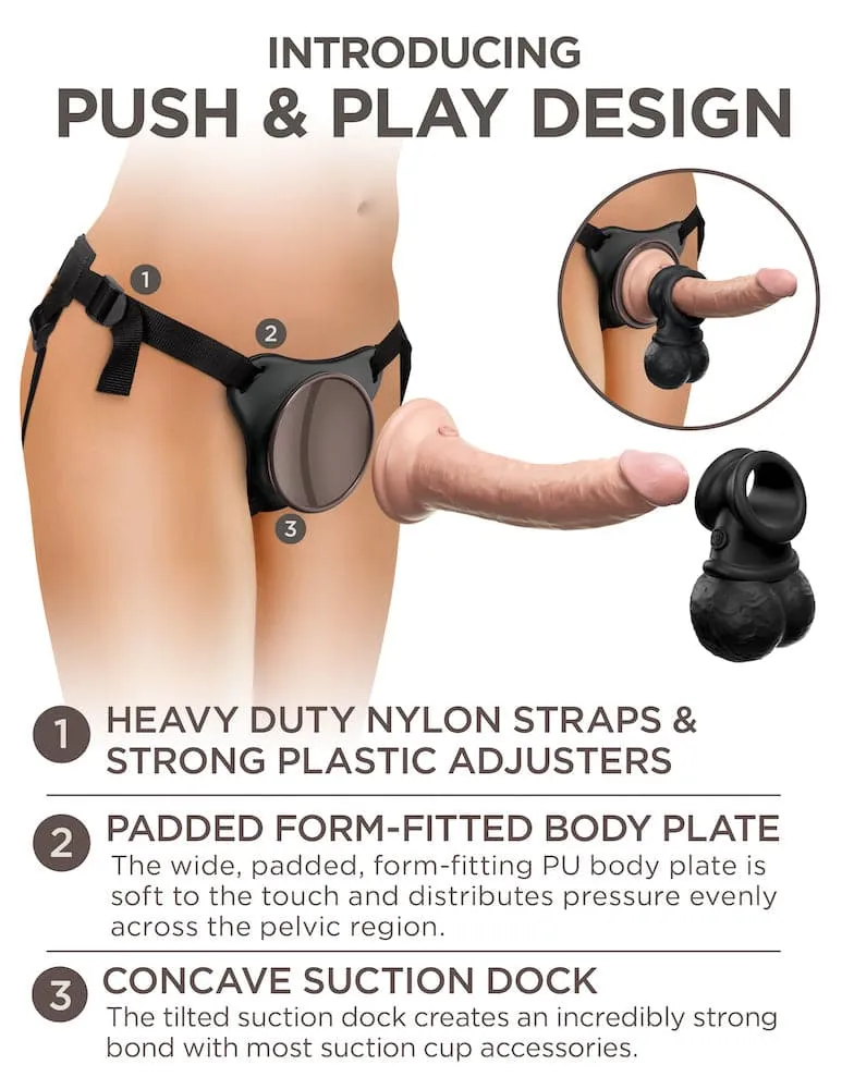 King Cock Elite Ultimate Vibrating Silicone Body Dock Kit - Vanilla