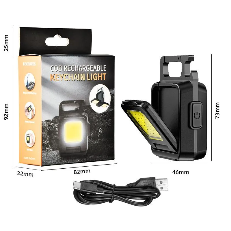 KinWild Keychain Mini LED Flashlight Double COB