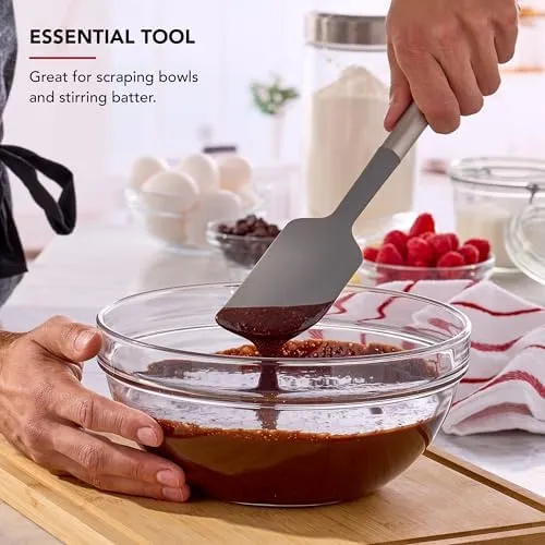 KitchenAid Scraper Spatula with Stainless Steel Handle, Nonstick Safe, Essential Tool for Mixing, Folding, and Flipping, Dishwasher Safe