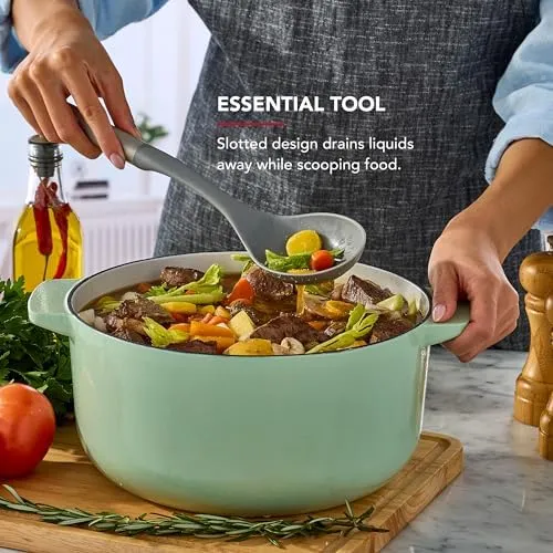 KitchenAid Slotted Spoon with Stainless Steel Handle, Nonstick Safe, Ideal for Draining and Scooping, Durable and Dishwasher Safe