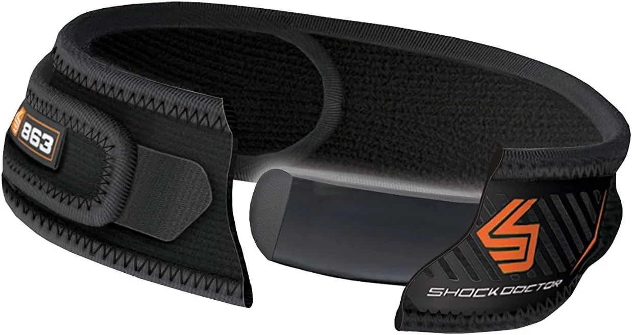 Knee Support Strap: Shock Doctor Patella Support Compression Strap - Adjustable Moisture Wicking Strap to Relieve Patella Alignment Pain - Black (Includes 1 Strap)