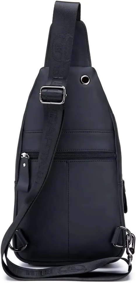 KPYWZER Vintage Leather Sling Bag Backpack for Men Crossbody Shoulder Chest Day Pack Backpacks