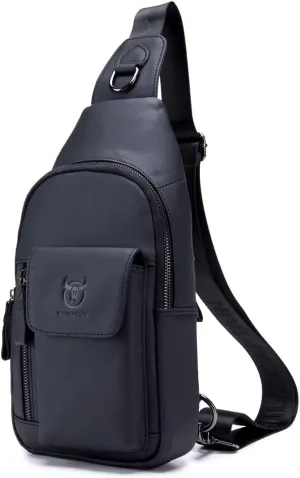KPYWZER Vintage Leather Sling Bag Backpack for Men Crossbody Shoulder Chest Day Pack Backpacks