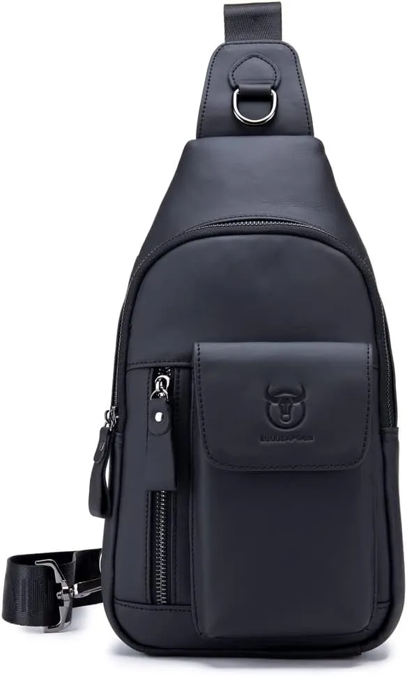 KPYWZER Vintage Leather Sling Bag Backpack for Men Crossbody Shoulder Chest Day Pack Backpacks