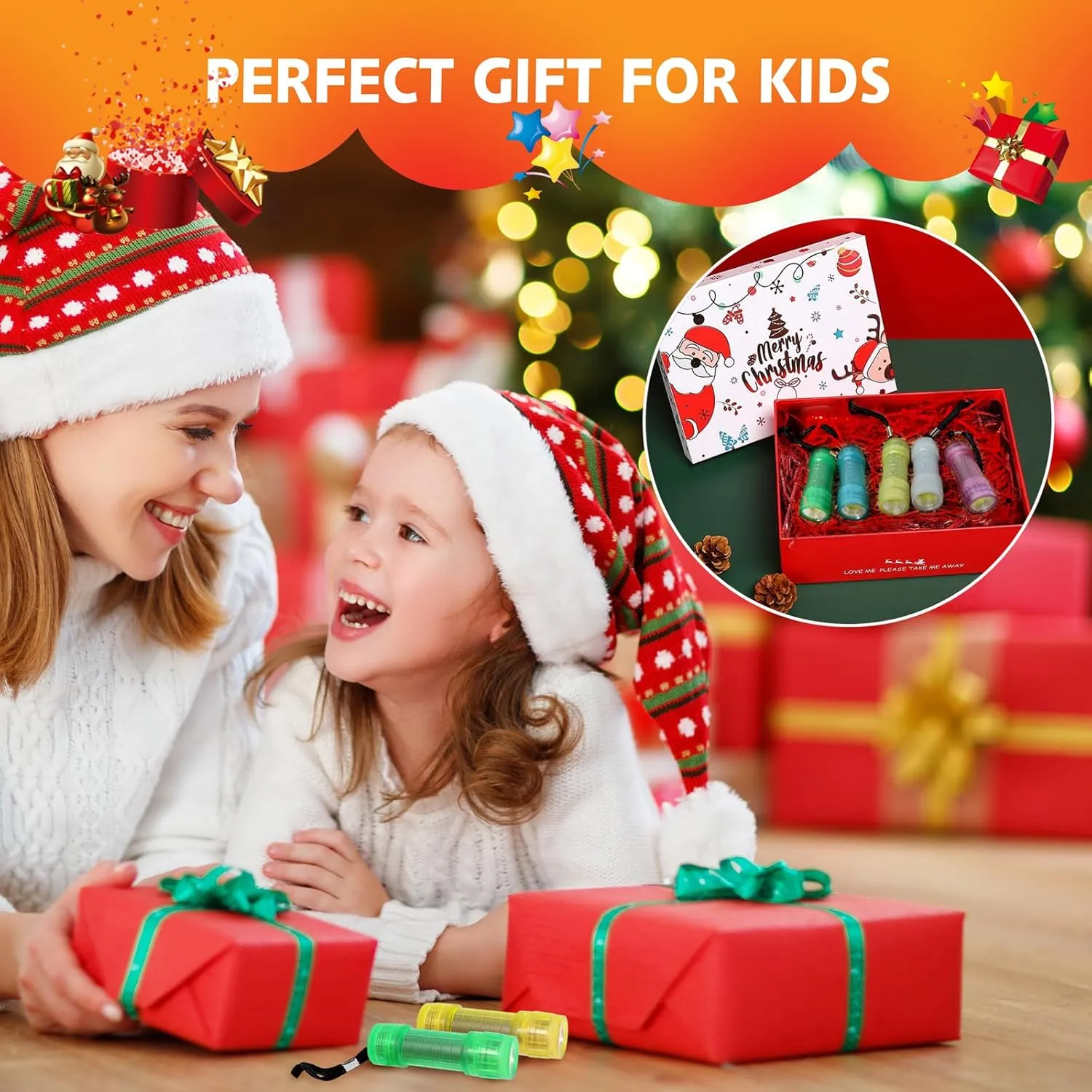 KunHe 12 Pack Glow in Dark Flashlights Mini Flashlight for Kids Bulk flashlights with Batteries Included Perfect for Teaching Kids Birthday Party Christmas Gifts Stocking Stuffers
