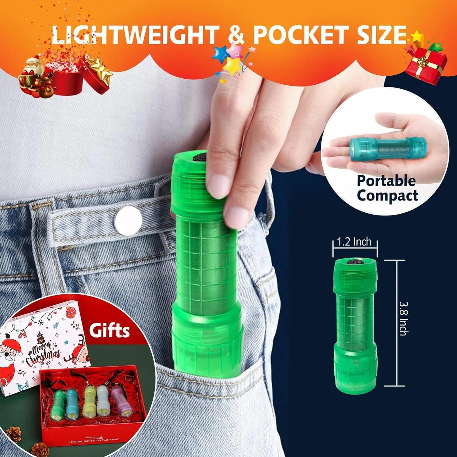 KunHe 20 Pack Glow in Dark Flashlights Mini Flashlight for Kids Bulk flashlights with Batteries Included Perfect for Teaching Kids Birthday Party Christmas Gifts Stocking Stuffers