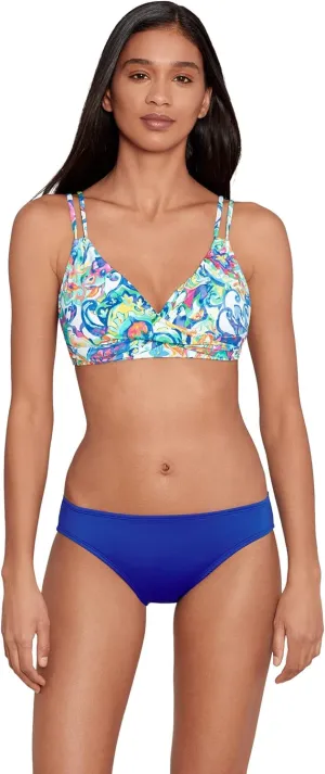 Lauren Ralph Lauren Watercolor Paisley Double Strap Twist Underwire Top