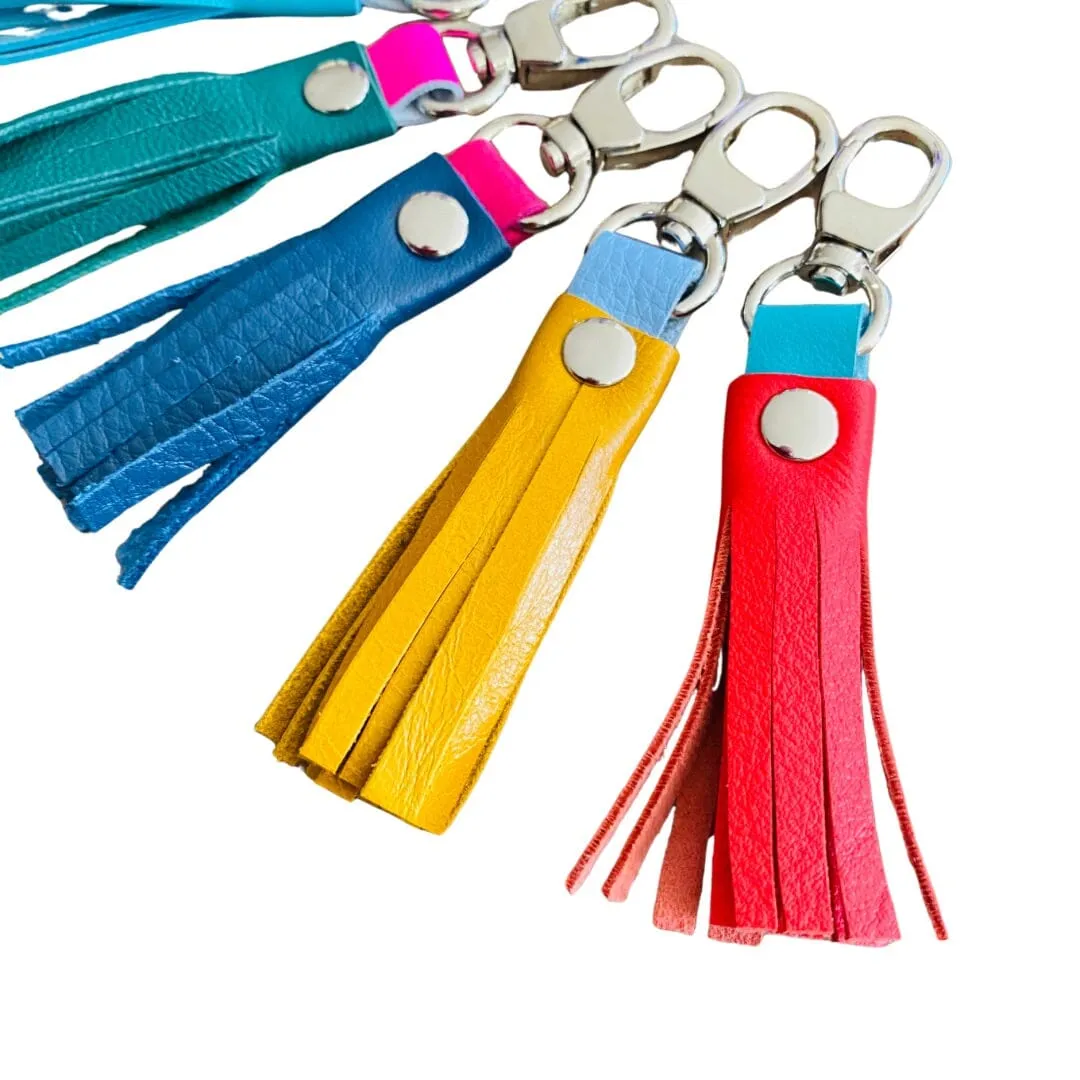 Leather Tassel Charm - Various Colours