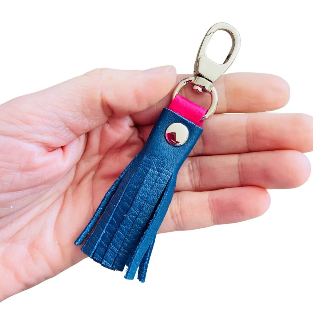 Leather Tassel Charm - Various Colours
