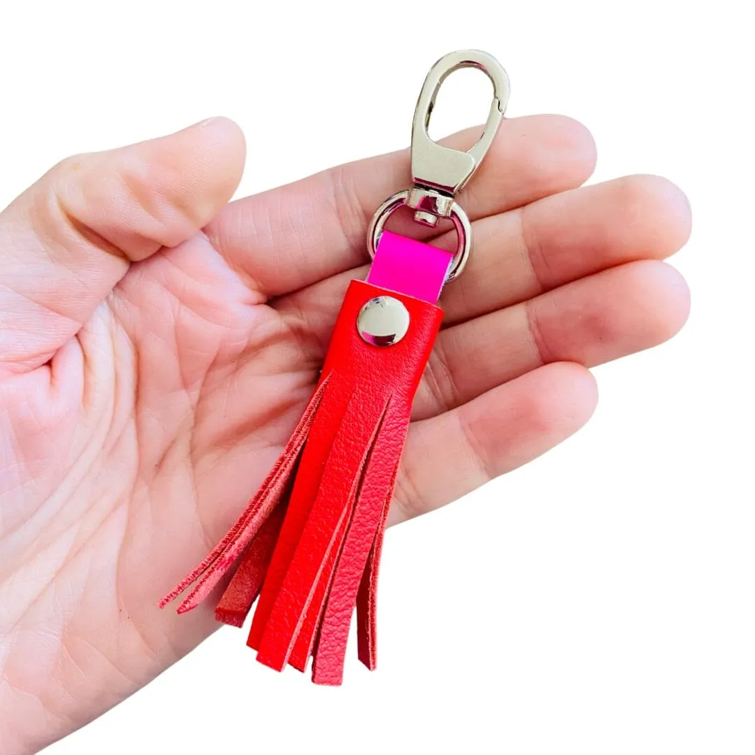 Leather Tassel Charm - Various Colours