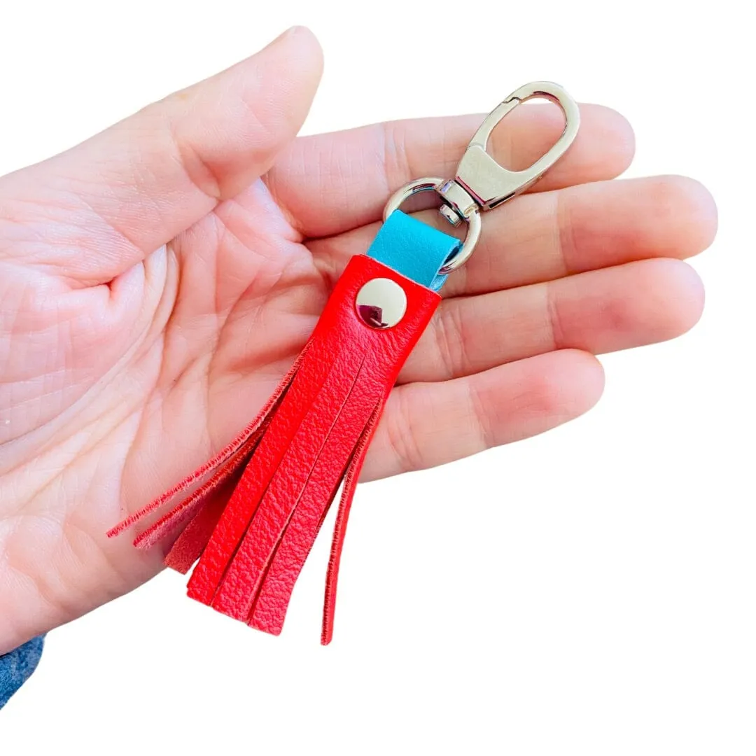 Leather Tassel Charm - Various Colours