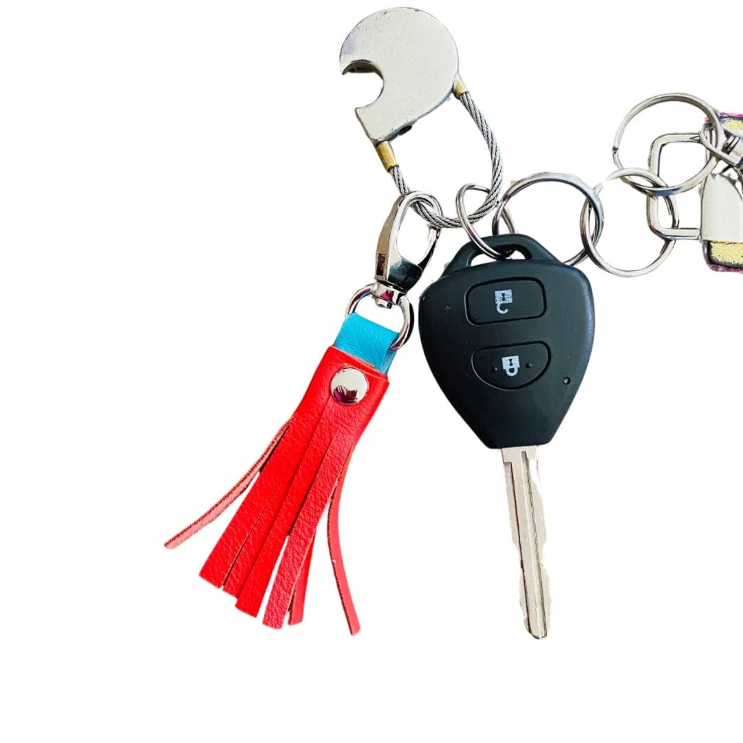 Leather Tassel Charm - Various Colours
