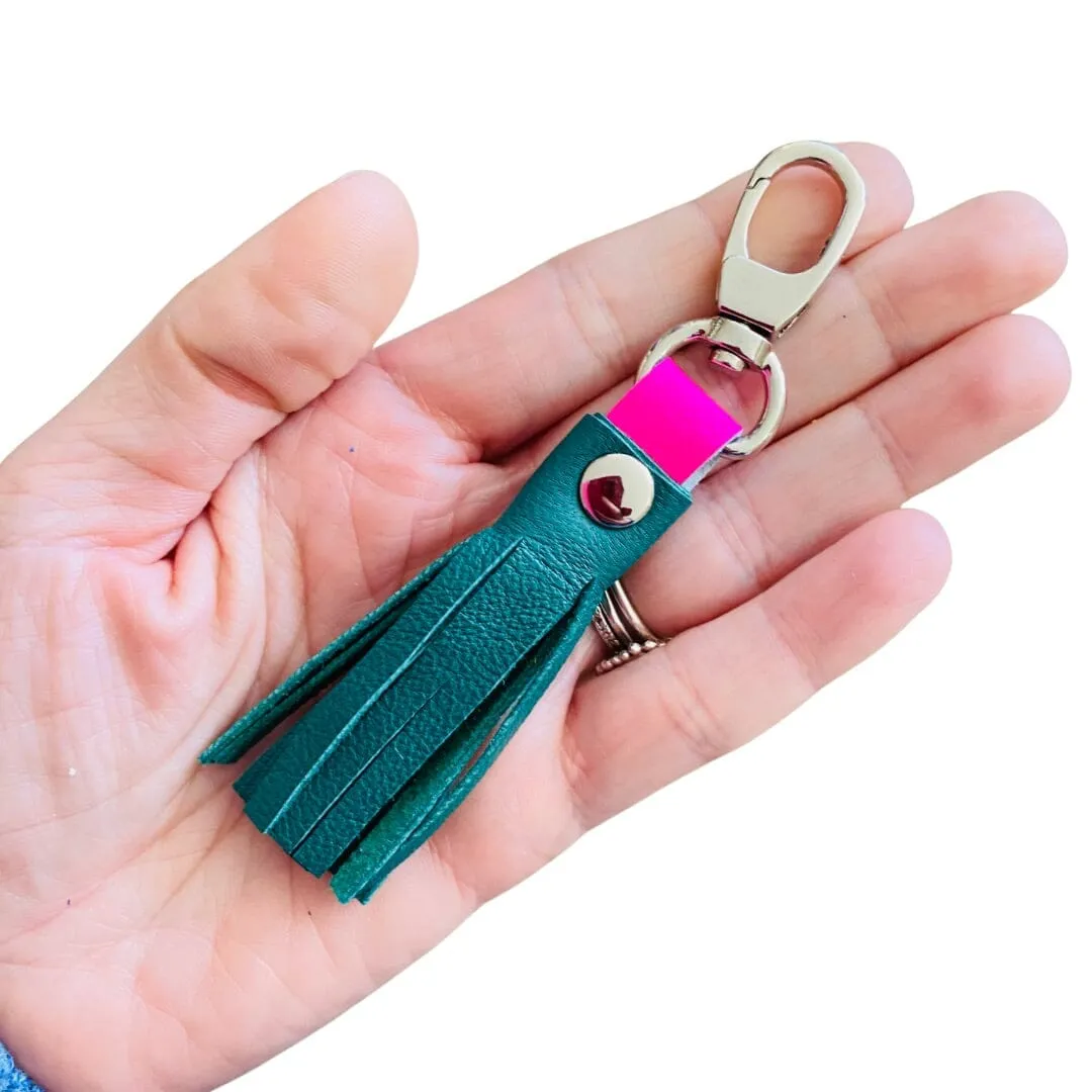 Leather Tassel Charm - Various Colours