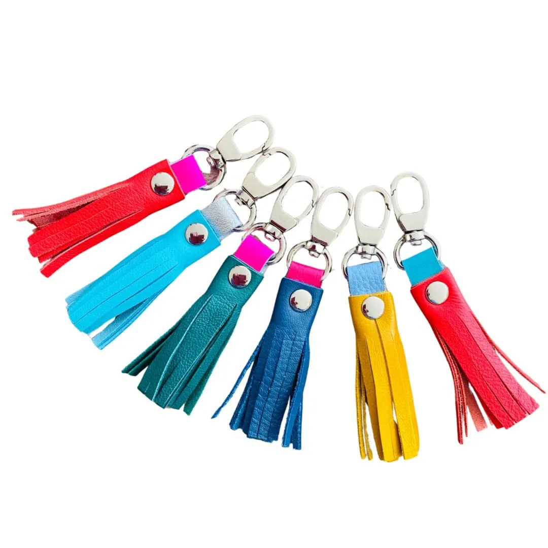 Leather Tassel Charm - Various Colours