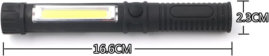 LED Battery Worklight Magnetic Flashlights,Unique Cool Gadget Tool for Men Dad Him Gift Idea,Bulk Pocket COB Work Lamp Torch for Automotive,Grill,Camping,Emergency (4 Pack,Black,Batteries Included)