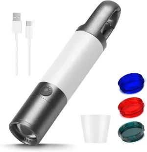 LED Flashlight, 1000 High Lumens Flashlights with USB Rechargeable Battery, 8 Modes Zoomable Flash Light with Sidelight and Magnetic, Waterproof Portable Flashlight Camping Accessories