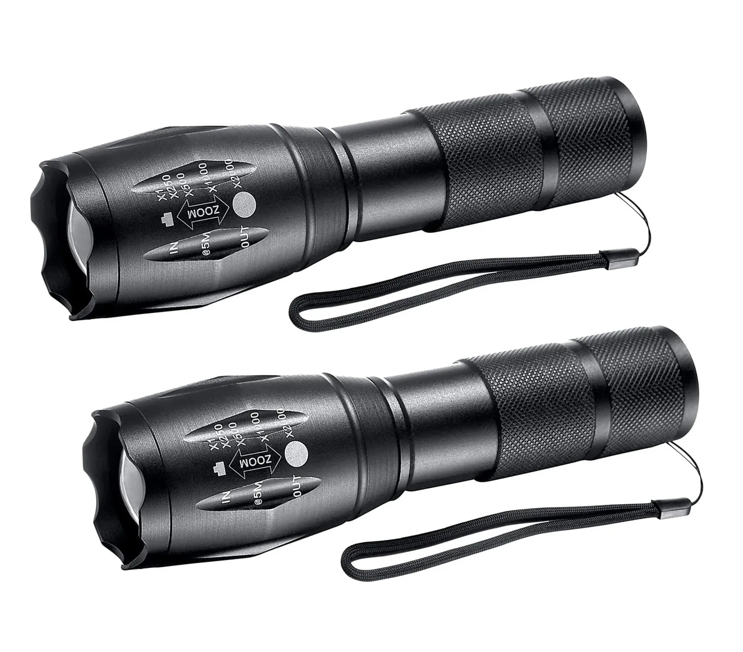 led flashlight 2pack portable zoomable tactical lights
