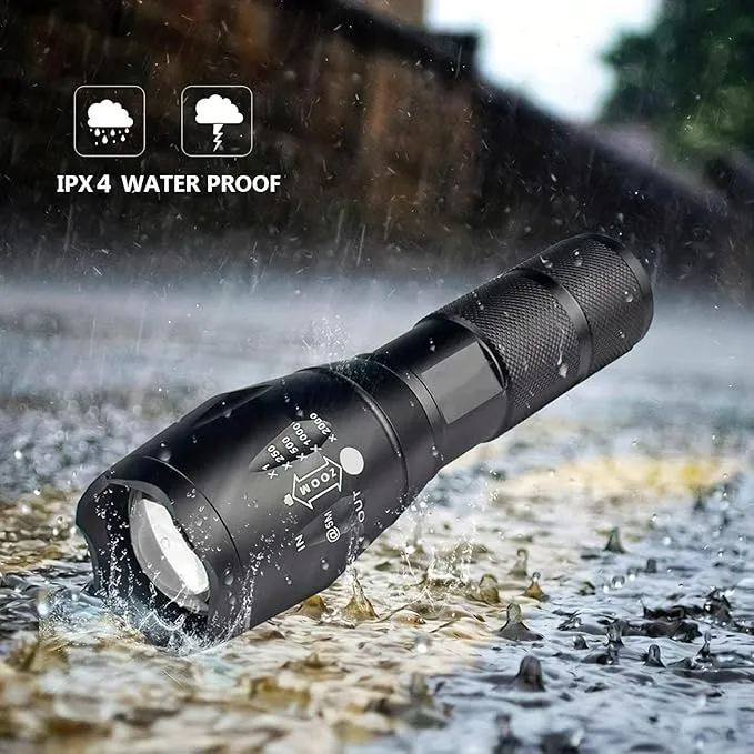 LED Flashlight High Lumens, Bright, Zoomable, Waterproof, Powerful, Emergency Tactical LED Flashlights for Home and 5 Modes, Flashlight for Camping Gear、Hiking、Walking (10Pack)