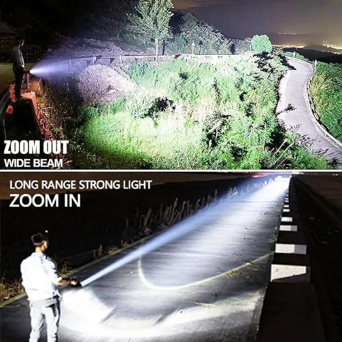 LED Flashlight High Lumens, Bright, Zoomable, Waterproof, Powerful, Emergency Tactical LED Flashlights for Home and 5 Modes, Flashlight for Camping Gear、Hiking、Walking (10Pack)