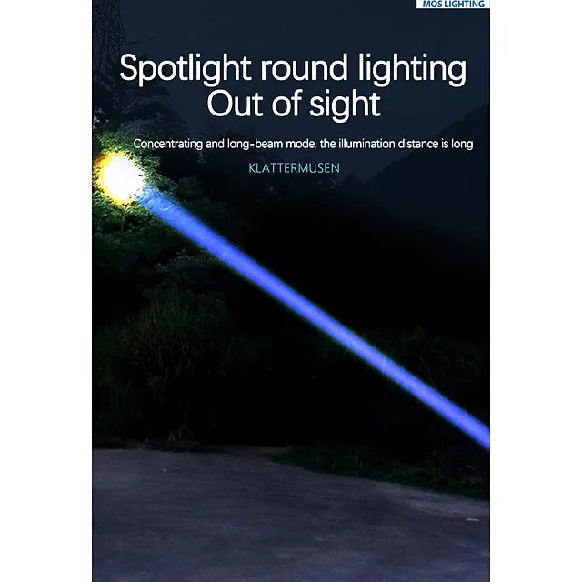 LED Flashlight Outdoor Portable USB Rechargeable Mini Glare Zoomable Laser Torch Aluminum Alloy Outdoor Camping Tactical Flashlight 3.7V