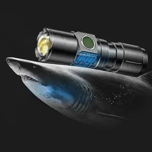 LED Flashlight Outdoor Portable USB Rechargeable Mini Glare Zoomable Laser Torch Aluminum Alloy Outdoor Camping Tactical Flashlight 3.7V