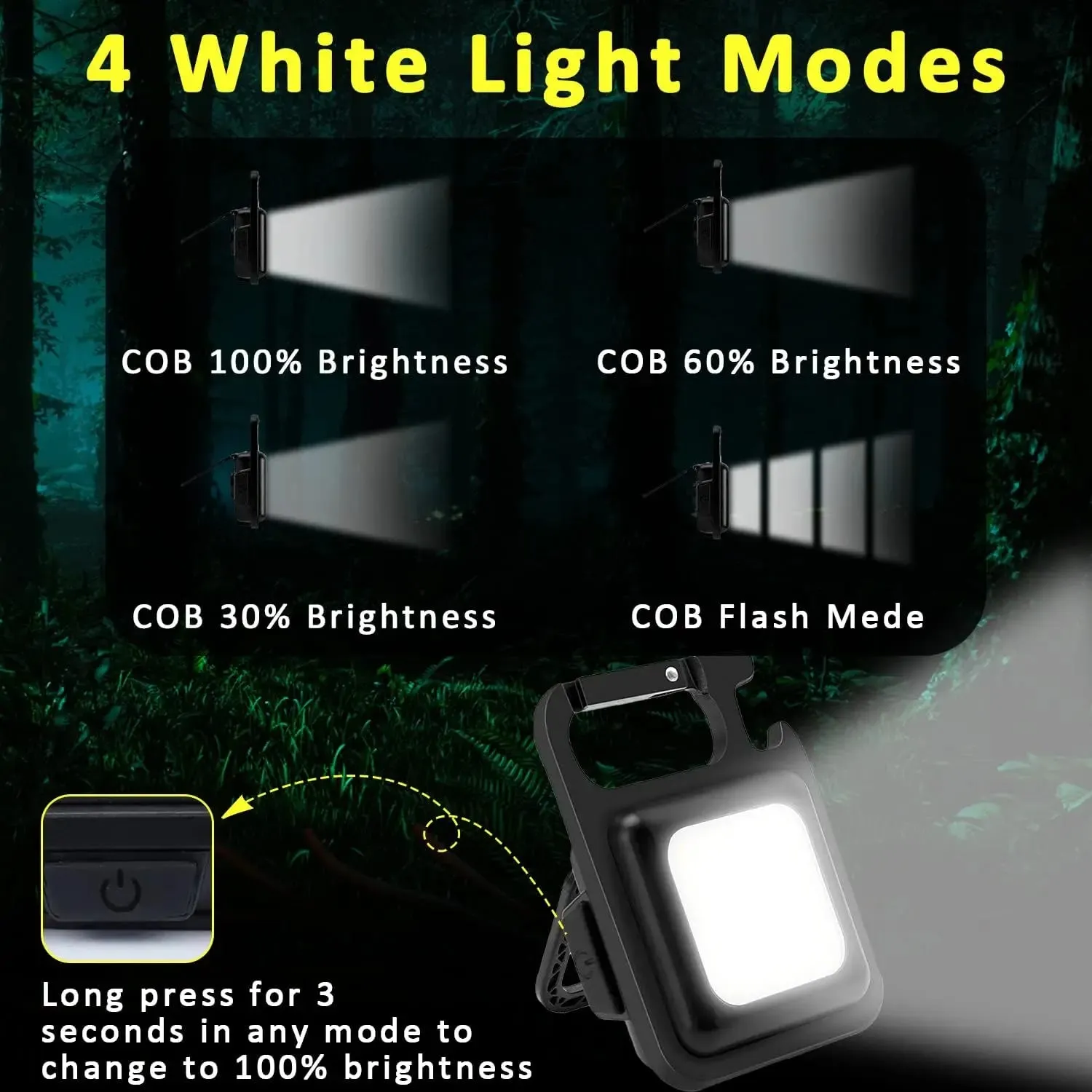 LED Flashlight Super Bright Bottle Opener USB Rechargeable and Waterproof Light