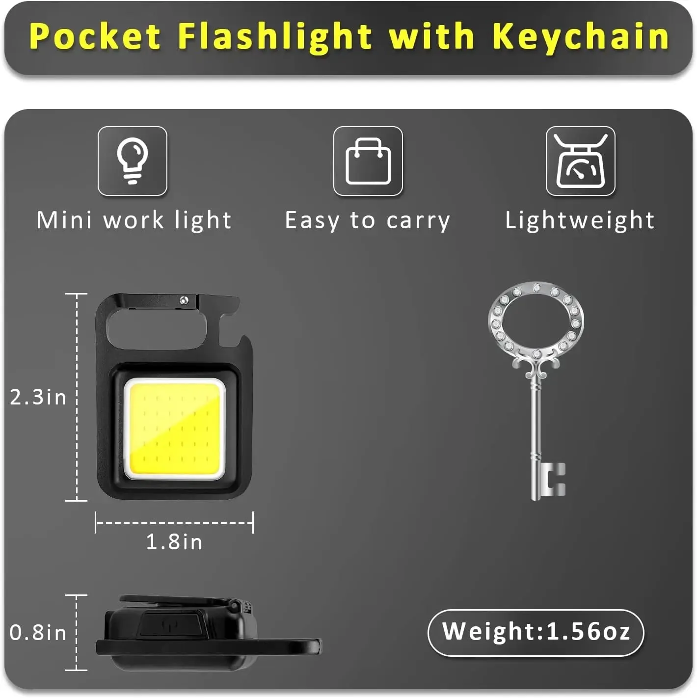 LED Flashlight Super Bright Bottle Opener USB Rechargeable and Waterproof Light
