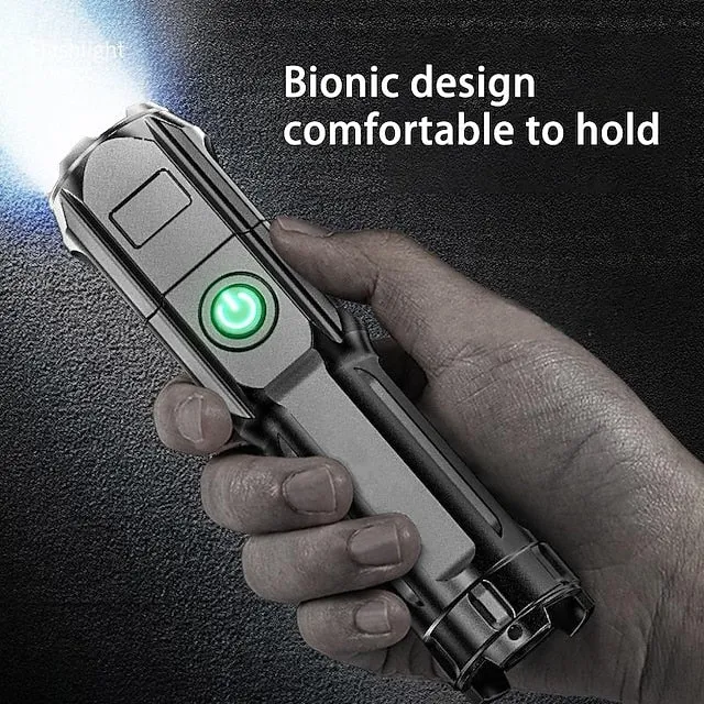 LED Flashlight USB Super Bright Zoomable USB Rechargeable Tactical Torch for Camping Hiking Fishing Outdoor Hunting 3.7V