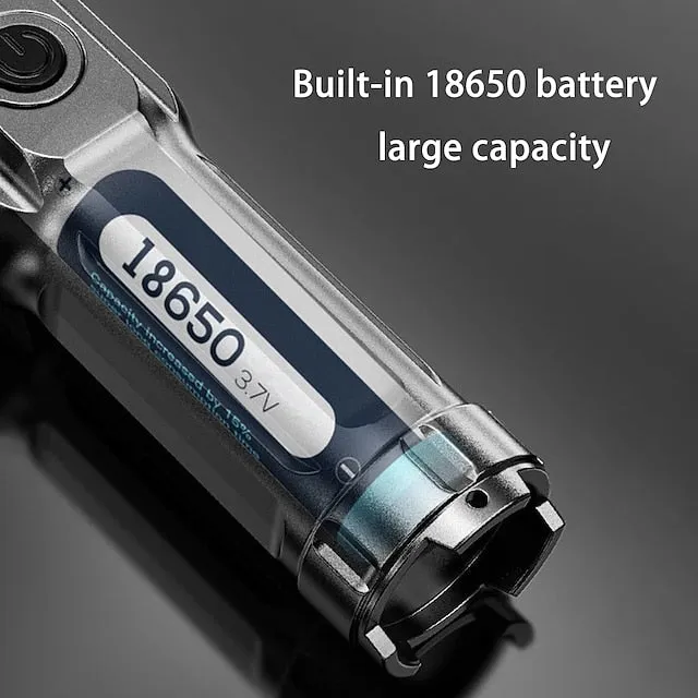 LED Flashlight USB Super Bright Zoomable USB Rechargeable Tactical Torch for Camping Hiking Fishing Outdoor Hunting 3.7V