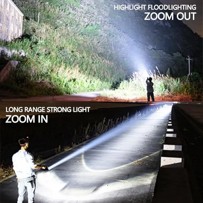 LED Flashlights High Lumens - Flashlights for Camping, Hiking, Walking - Powerful Emergency Flashlights with 5 Modes for Home Outdoor Use - Bright Flashlight with Zoomable Beam (1 Pack)