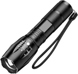 LED Flashlights High Lumens - Flashlights for Camping, Hiking, Walking - Powerful Emergency Flashlights with 5 Modes for Home Outdoor Use - Bright Flashlight with Zoomable Beam (1 Pack)