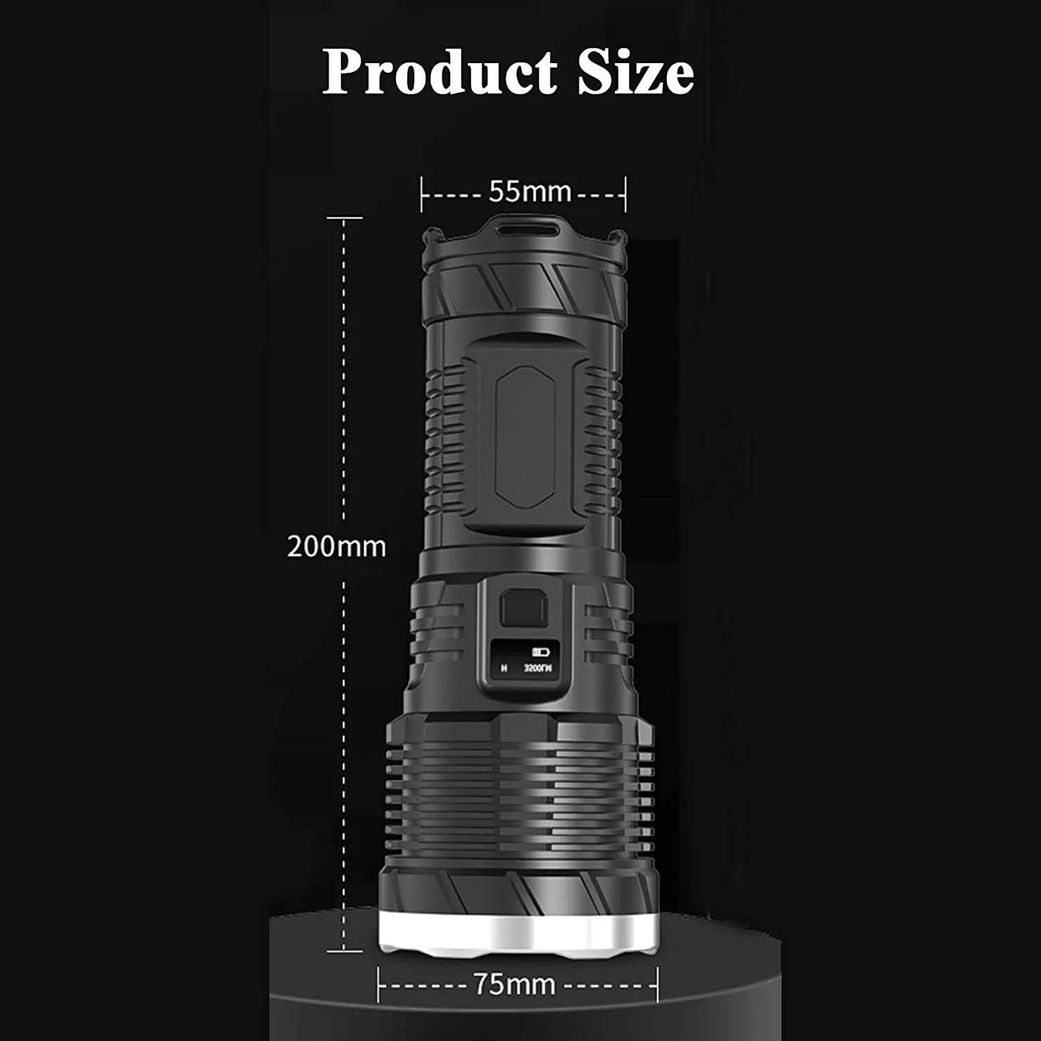 LED Flashlights - Powerful High Lumens Zoomable Flashlight - 5 Modes, Bright Small Flash Light for Camping Accessories, Emergency Gear, USB Charging(Large)