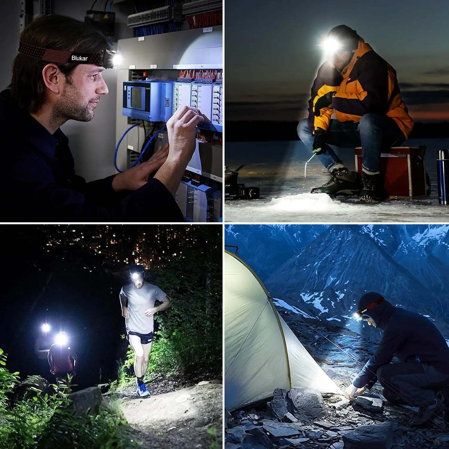 LED Headlamp,2000L Super Bright Rechargeable Headlight Flashlight with White&Red Light 2 Pack - Motion Sensor,Dimmable Brightness,8 Modes,Spotlight&Floodlight,IPX5 Waterproof for Hiking,Camping