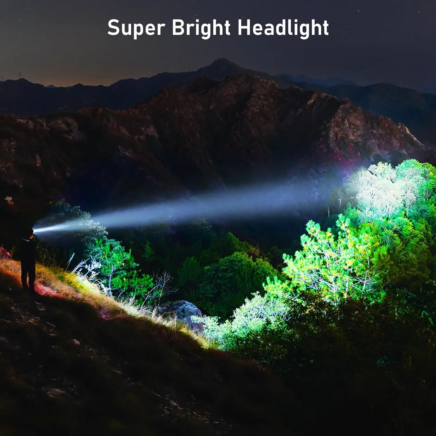 LED Headlamp,2000L Super Bright Rechargeable Headlight Flashlight with White&Red Light 2 Pack - Motion Sensor,Dimmable Brightness,8 Modes,Spotlight&Floodlight,IPX5 Waterproof for Hiking,Camping