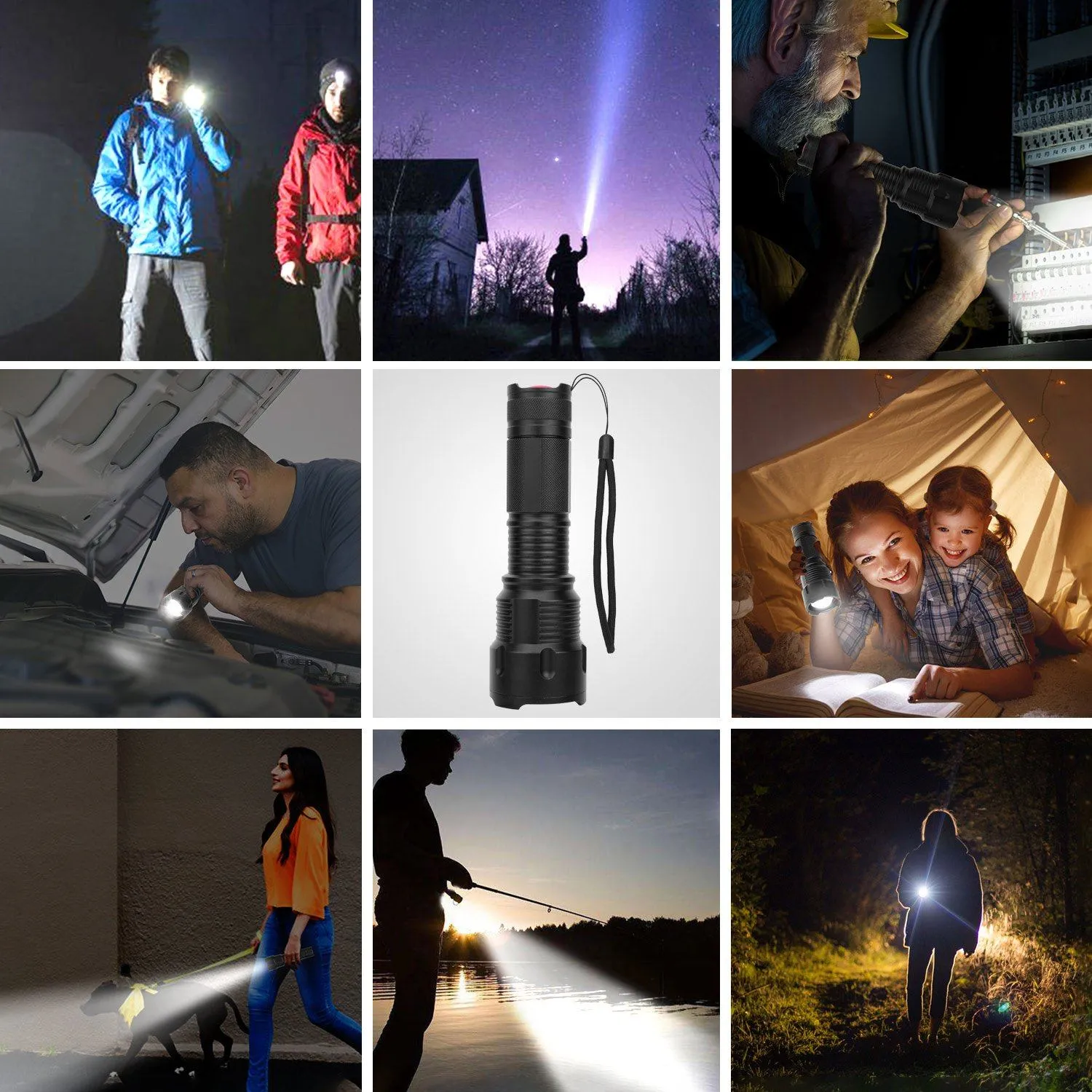 LED Rechargeable Zoomable Flashlight