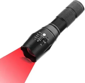 Led Red Light Flashlight 500 Lumens Rechargeable Led Torch Waterproof Zoomable