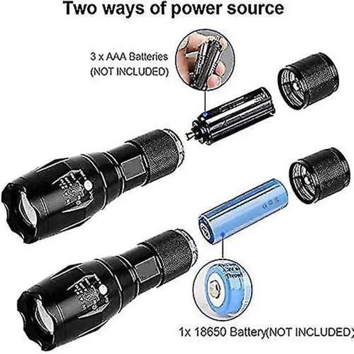 Led Red Light Flashlight 500 Lumens Rechargeable Led Torch Waterproof Zoomable